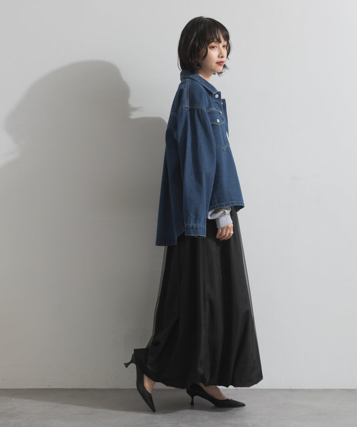 ワイドデニムシャツジャケット