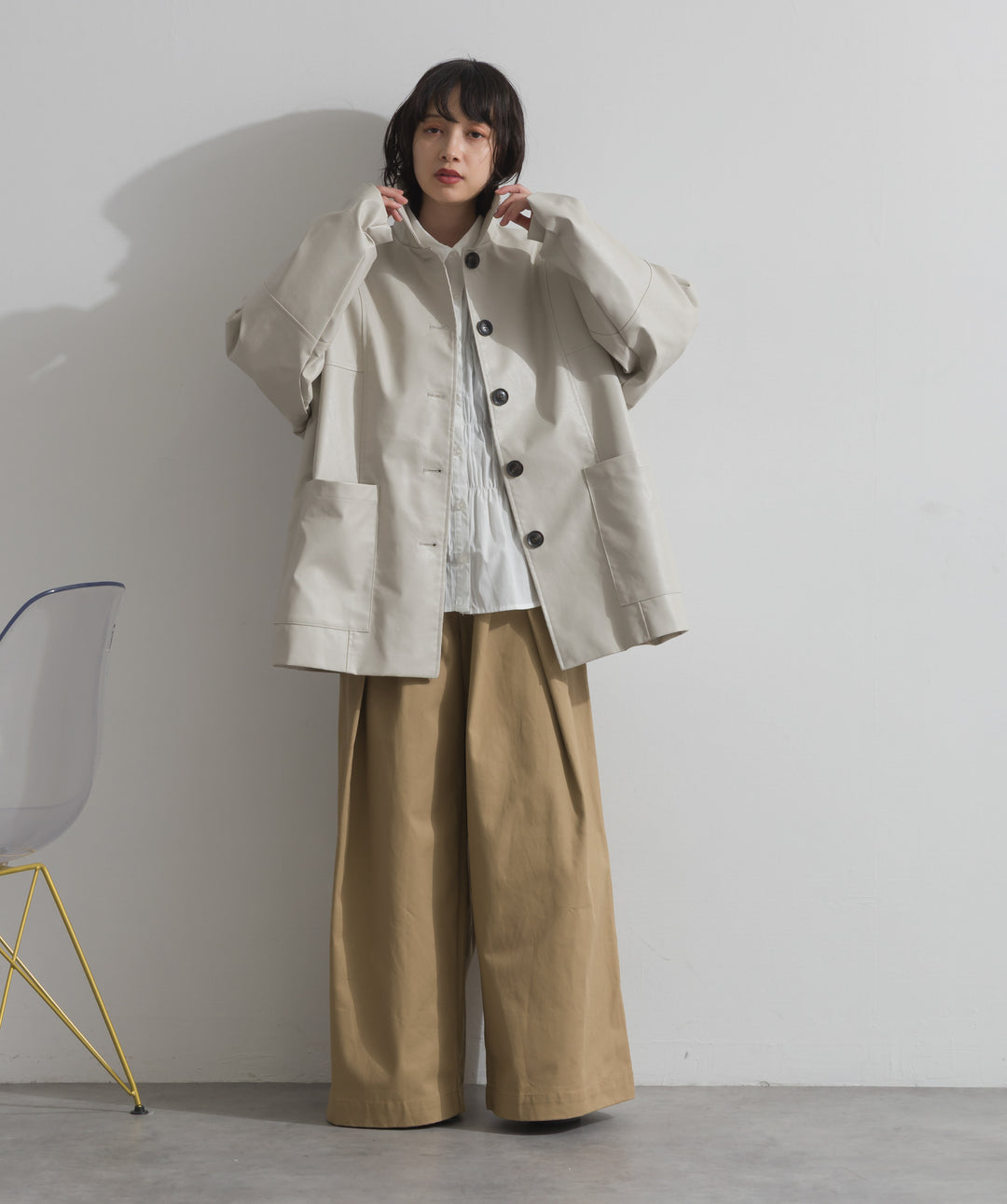 ツイルタックチノワイドパンツ