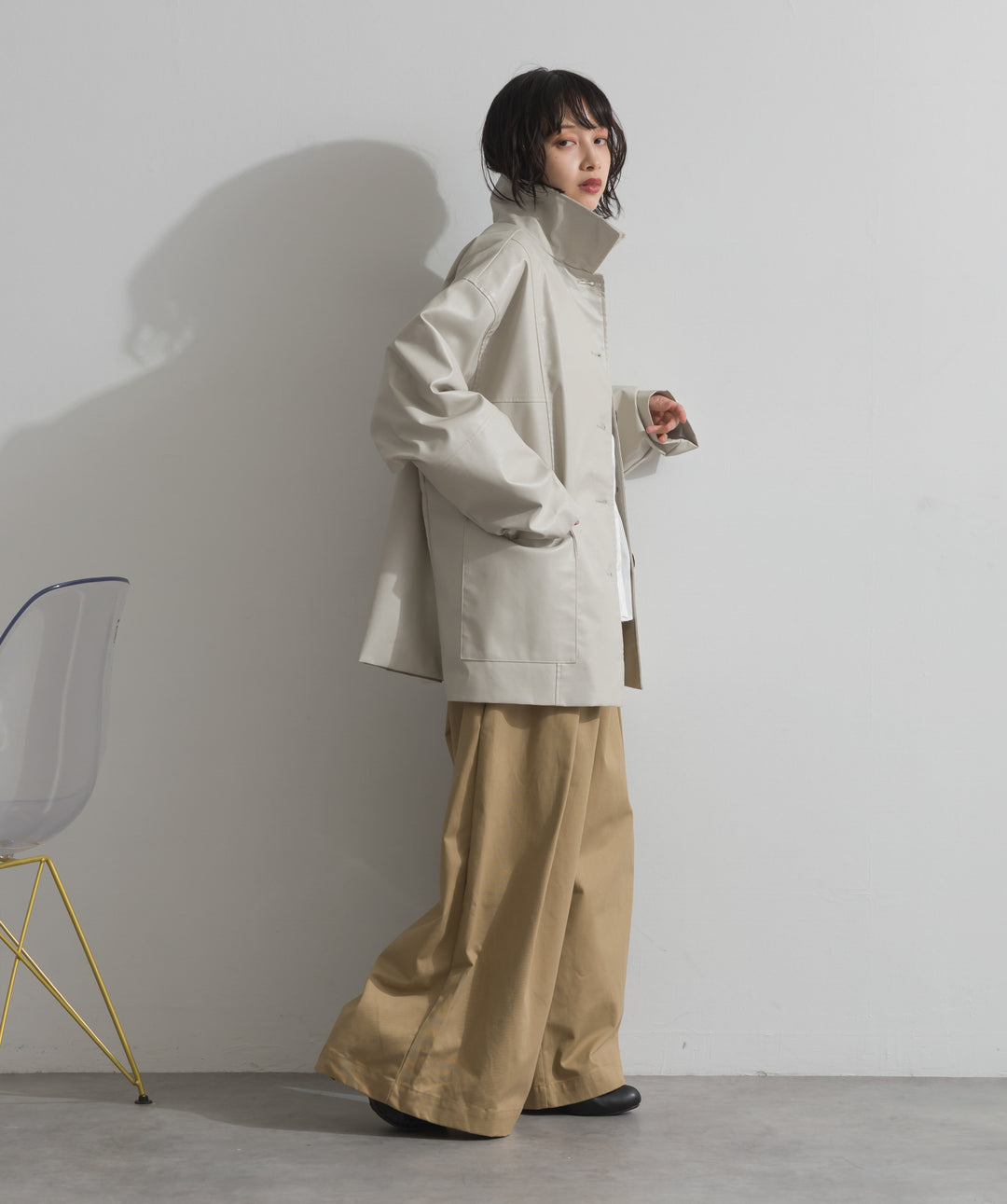 ツイルタックチノワイドパンツ