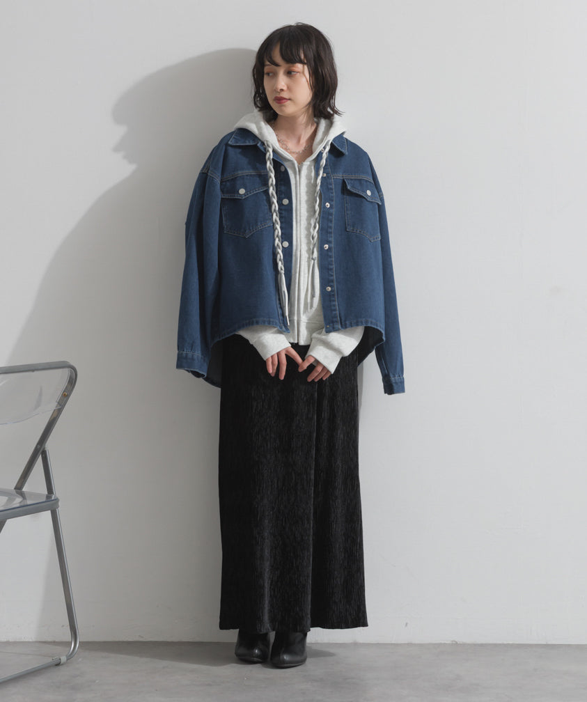 ワイドデニムシャツジャケット