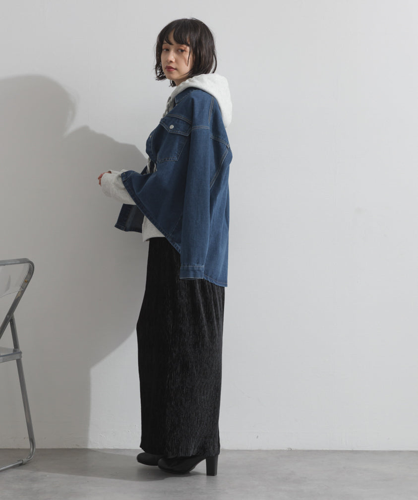 ワイドデニムシャツジャケット