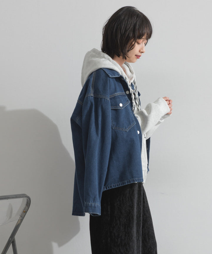 ワイドデニムシャツジャケット