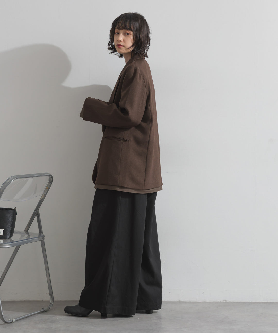ツイルタックチノワイドパンツ
