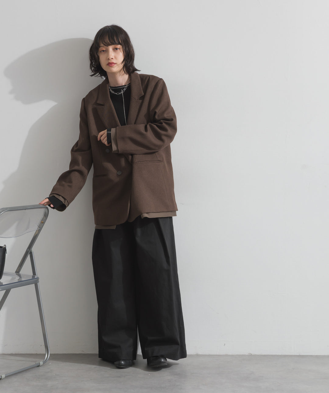 ツイルタックチノワイドパンツ