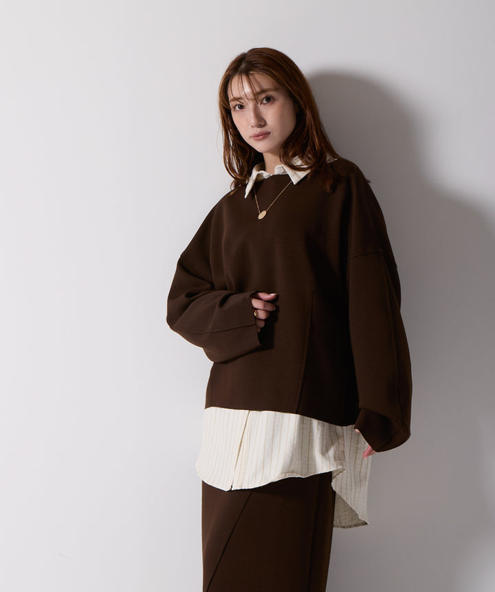 アシンメトリーヘムスカートドッキングセットアップ