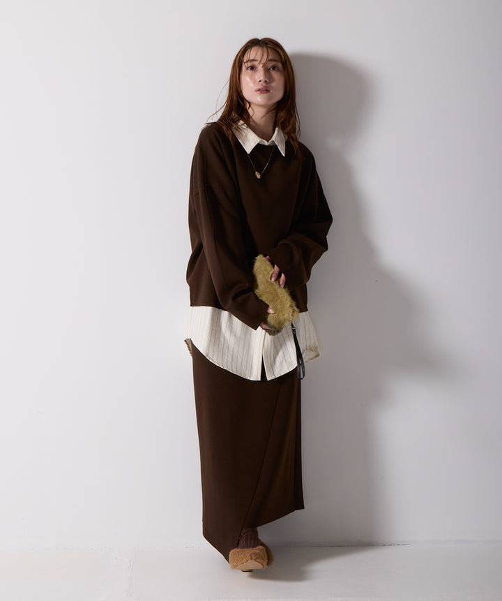 アシンメトリーヘムスカートドッキングセットアップ