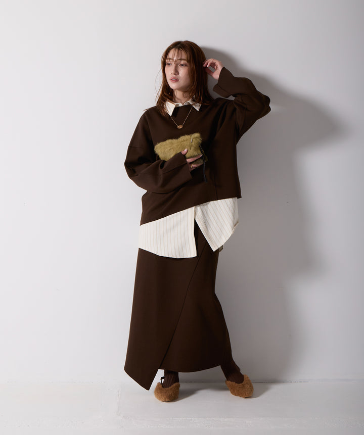 アシンメトリーヘムスカートドッキングセットアップ