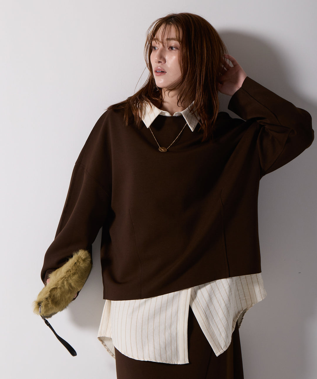 アシンメトリーヘムスカートドッキングセットアップ