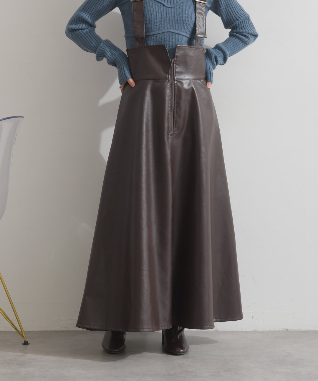 フェイクレザージップアップジャンスカ