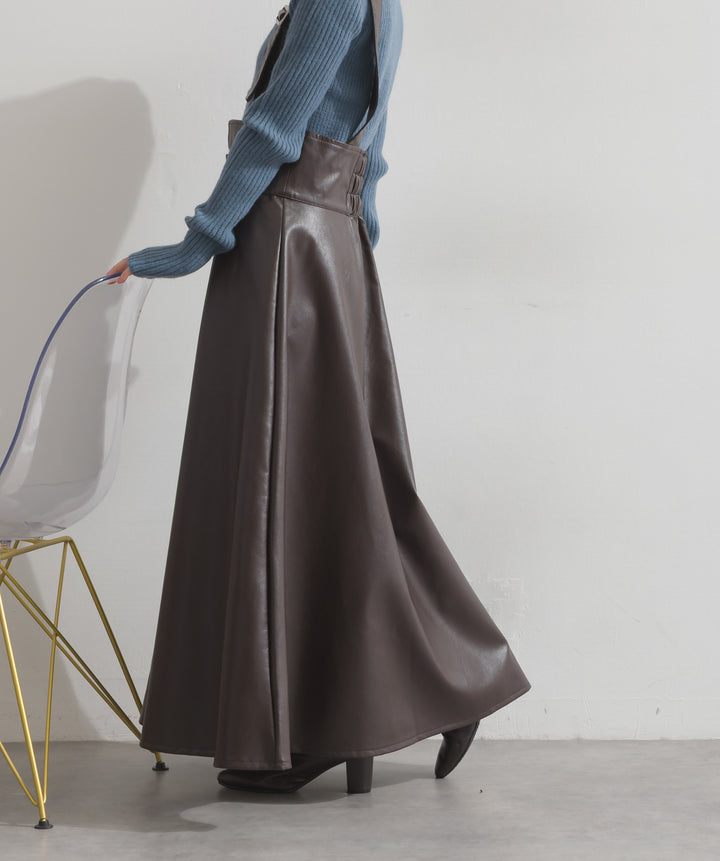 フェイクレザージップアップジャンスカ