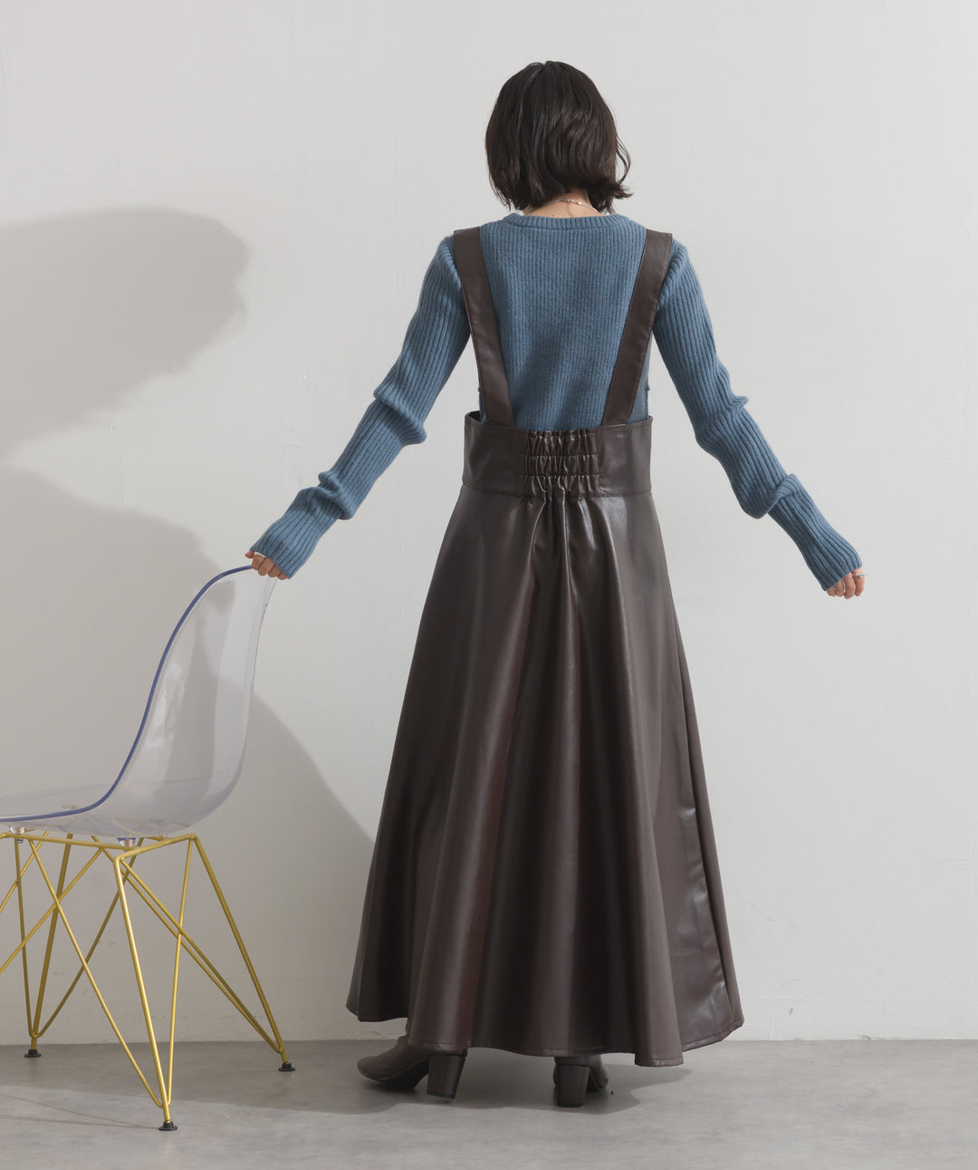 フェイクレザージップアップジャンスカ