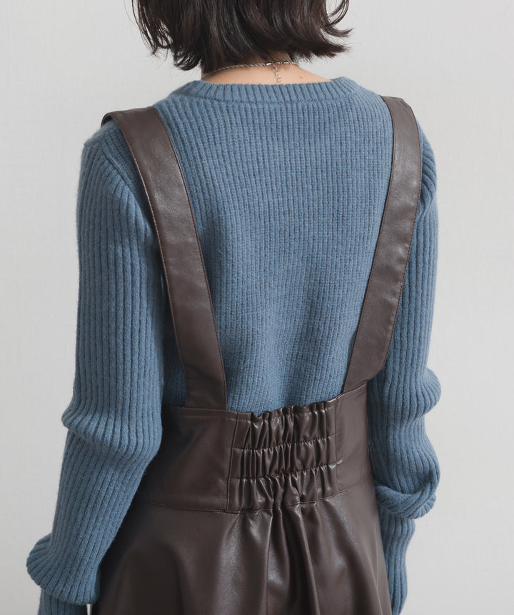 フェイクレザージップアップジャンスカ