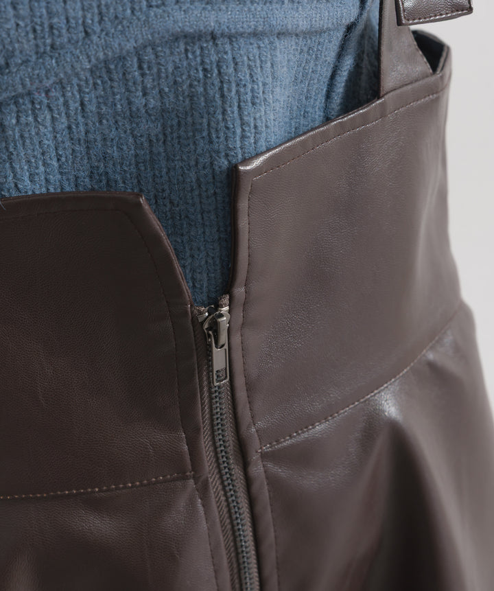 フェイクレザージップアップジャンスカ