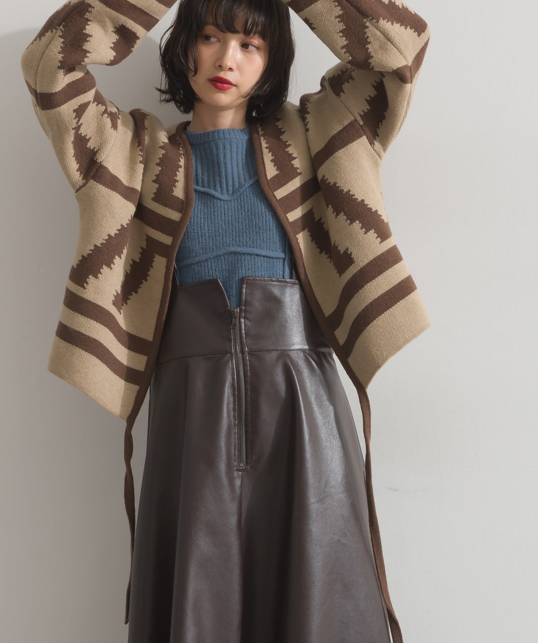 フェイクレザージップアップジャンスカ