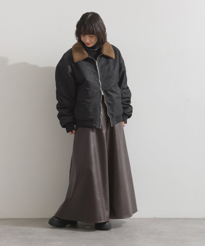 フェイクレザージップアップジャンスカ