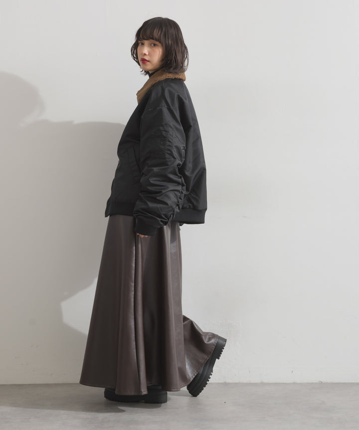 フェイクレザージップアップジャンスカ