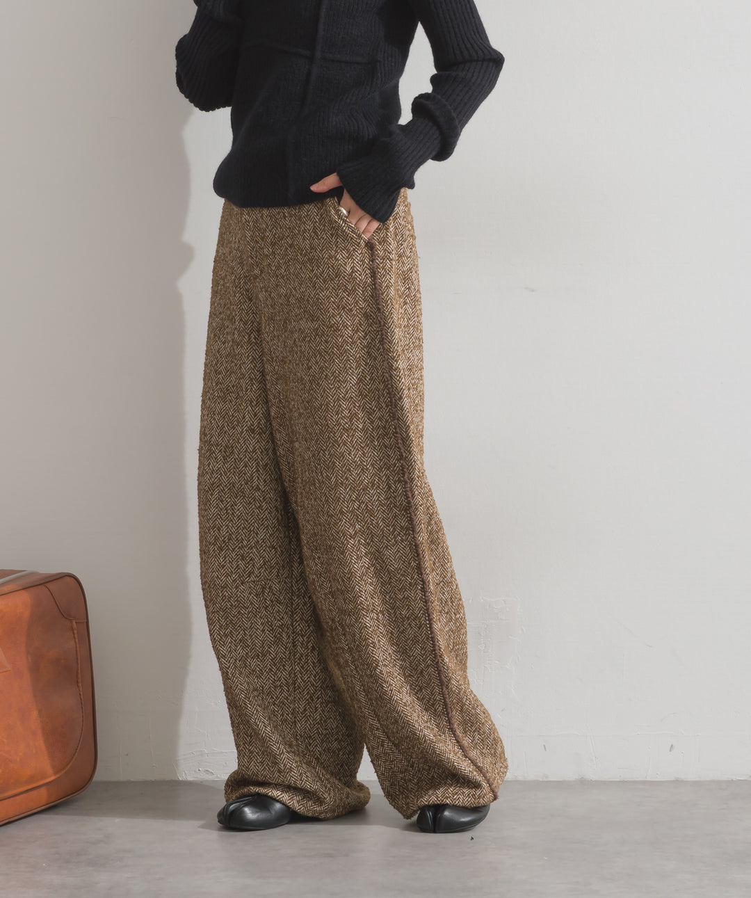 ツイードフリンジカーブパンツ