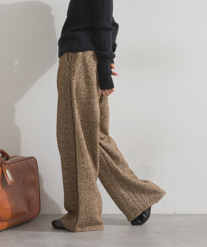 ツイードフリンジカーブパンツ