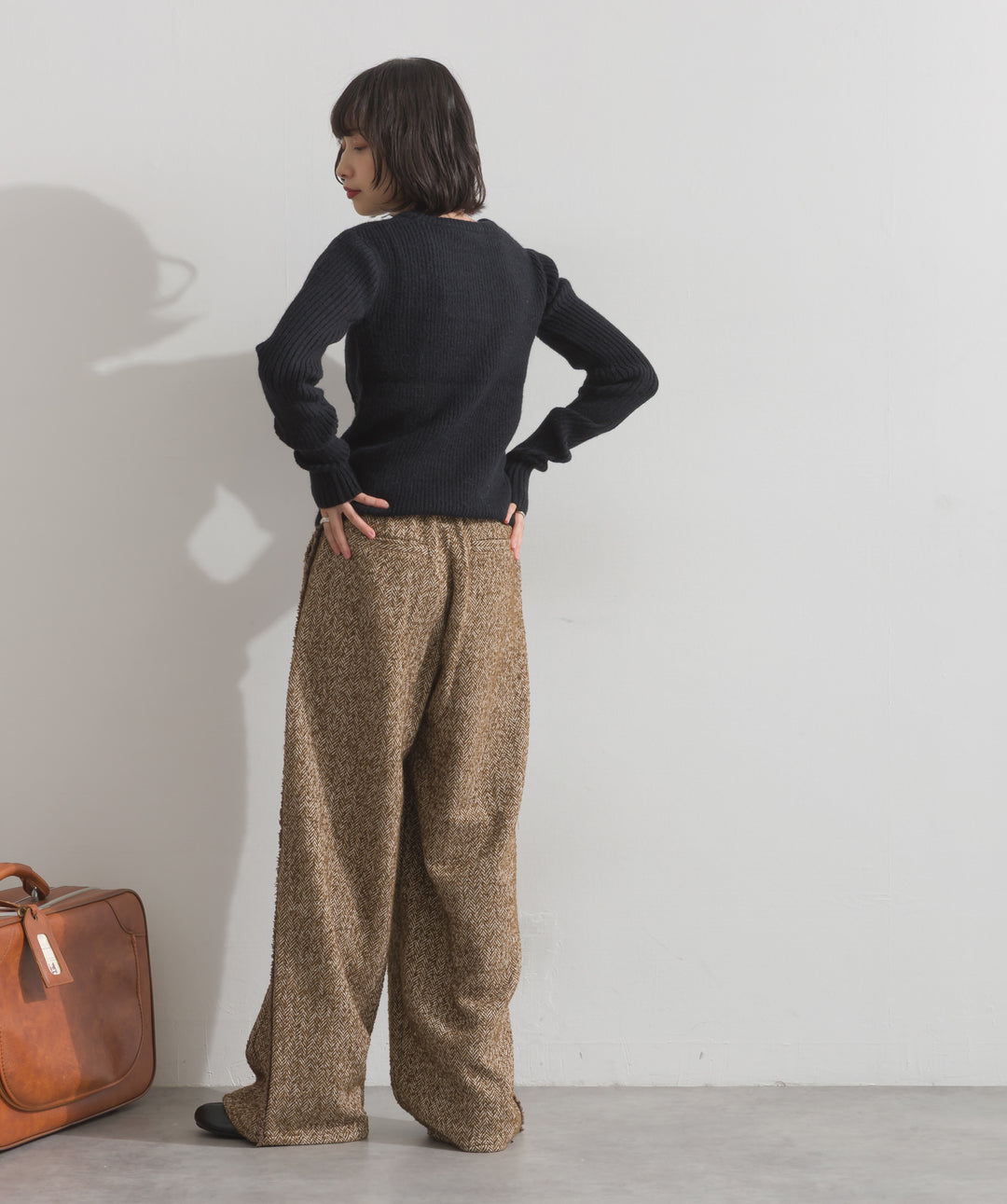 ツイードフリンジカーブパンツ