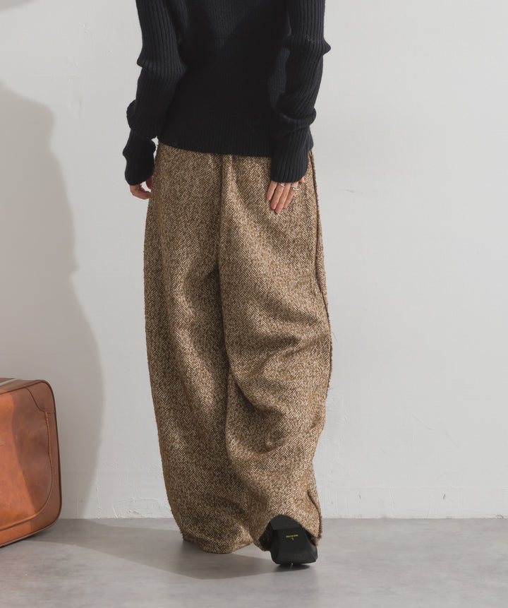 ツイードフリンジカーブパンツ
