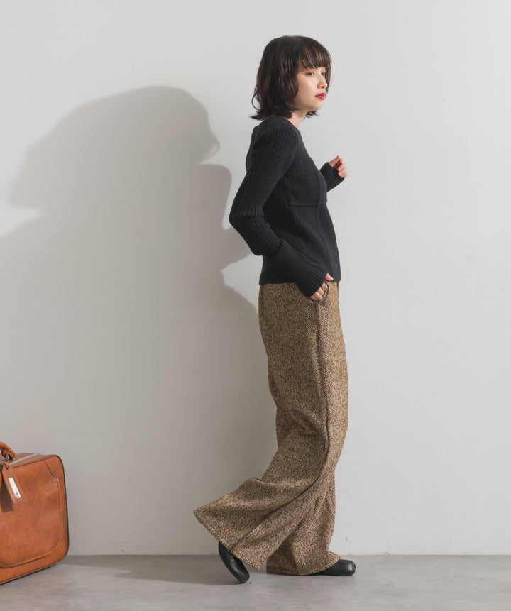 ツイードフリンジカーブパンツ