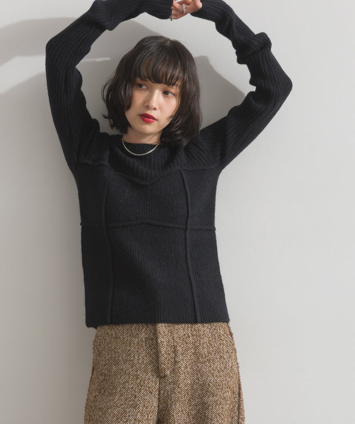 ビスチェデザインリブニットトップス