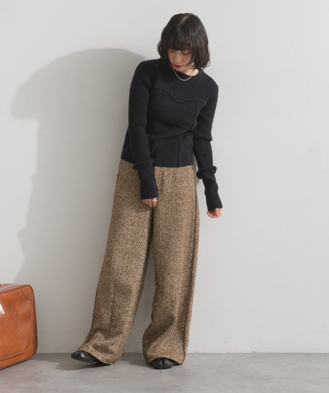 ツイードフリンジカーブパンツ