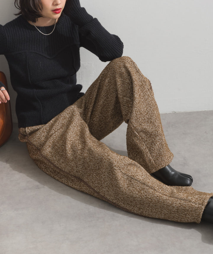 ツイードフリンジカーブパンツ