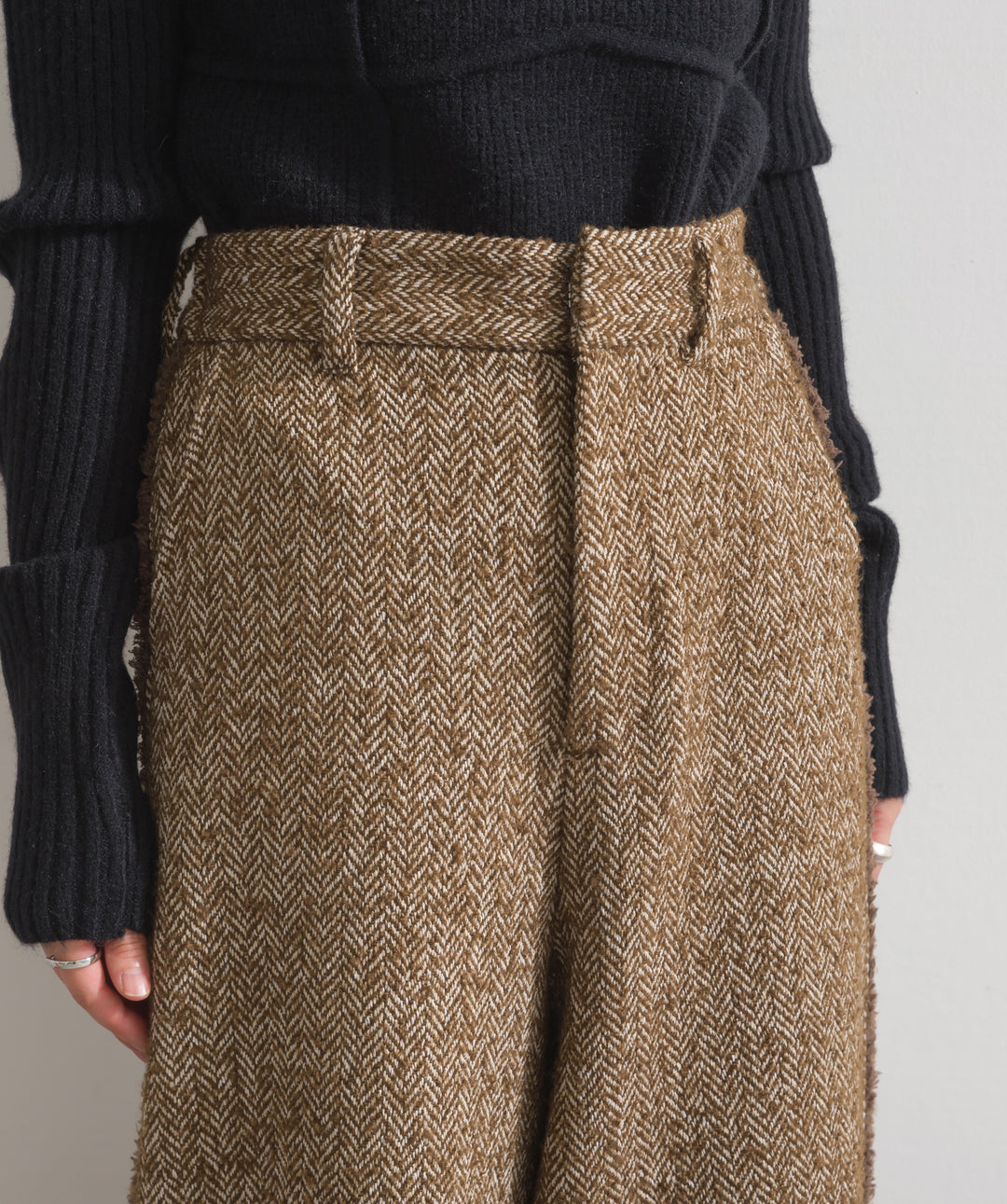 ツイードフリンジカーブパンツ