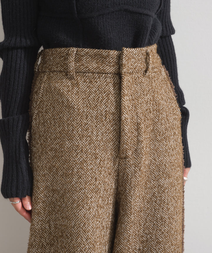 ツイードフリンジカーブパンツ