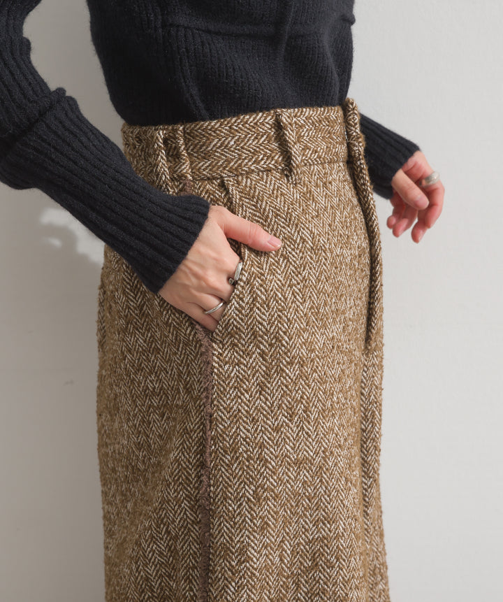 ツイードフリンジカーブパンツ