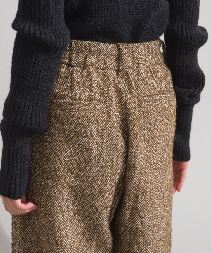 ツイードフリンジカーブパンツ