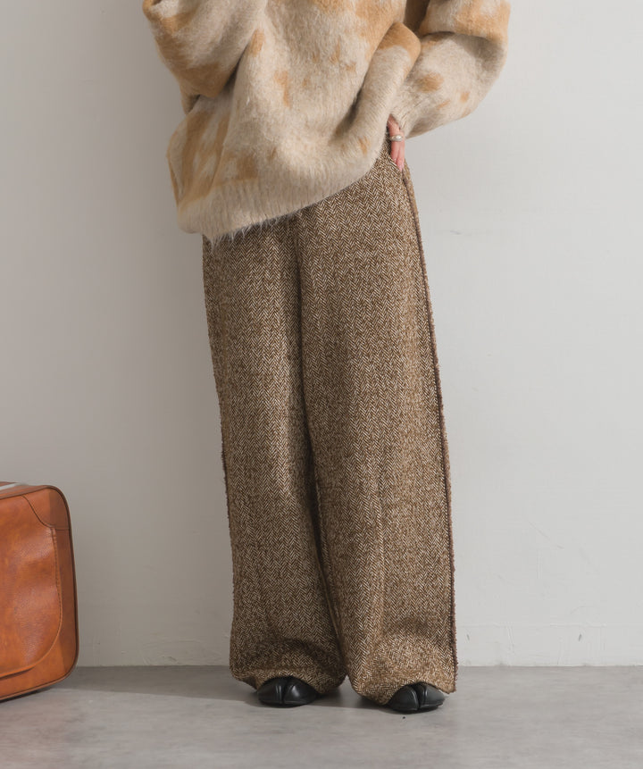 ツイードフリンジカーブパンツ