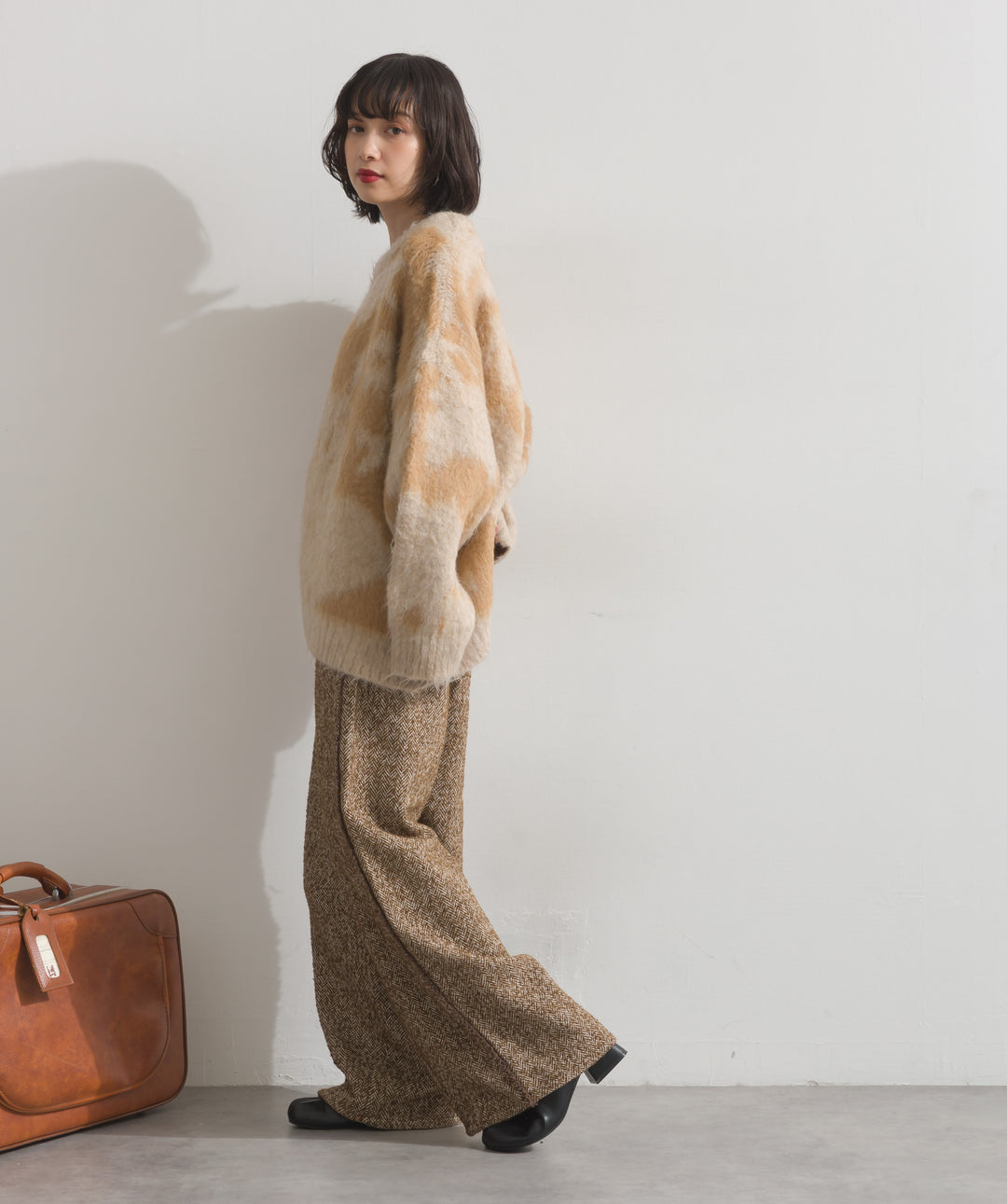 ツイードフリンジカーブパンツ