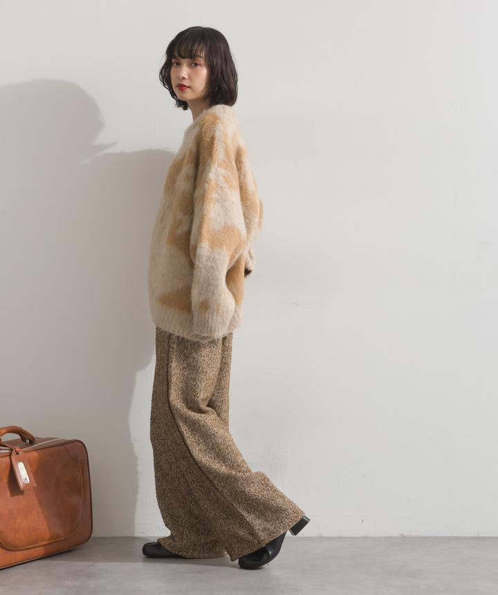 ツイードフリンジカーブパンツ