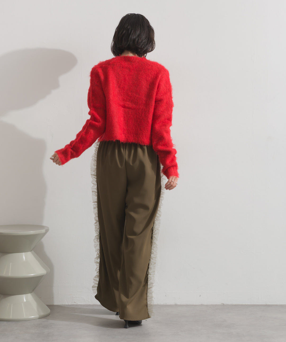 モヘアタッチニットクロップドカーディガン