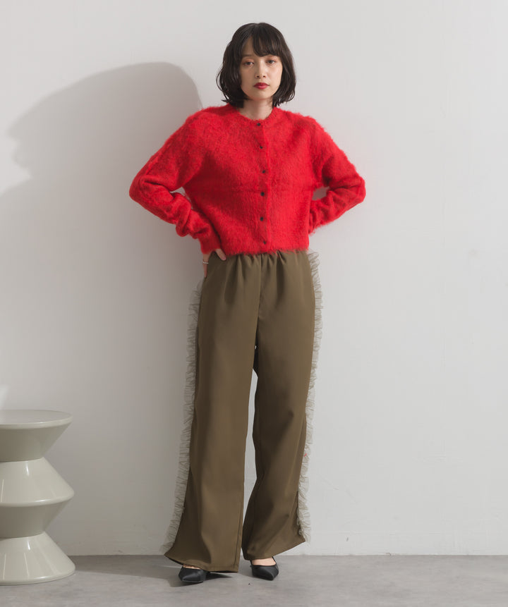 モヘアタッチニットクロップドカーディガン