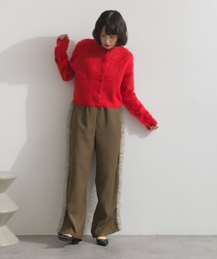 モヘアタッチニットクロップドカーディガン