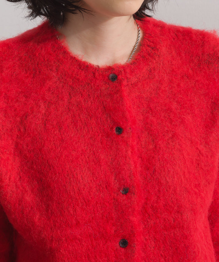 モヘアタッチニットクロップドカーディガン