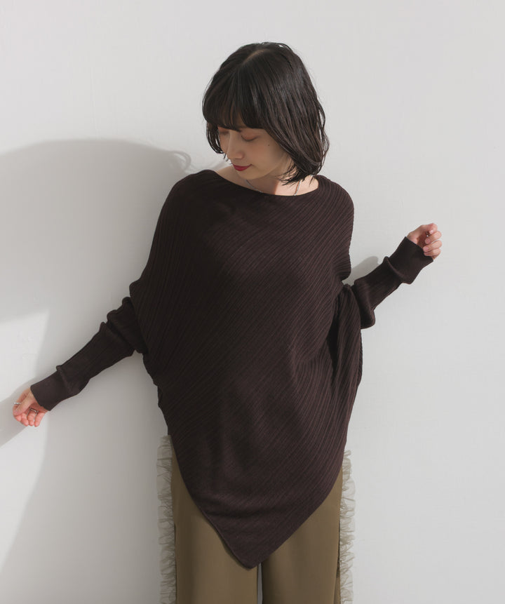 アシンメトリーヘムドルマンプルオーバー