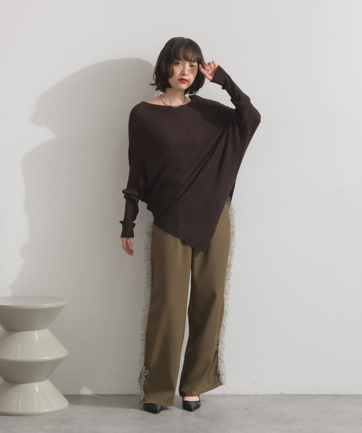 アシンメトリーヘムドルマンプルオーバー