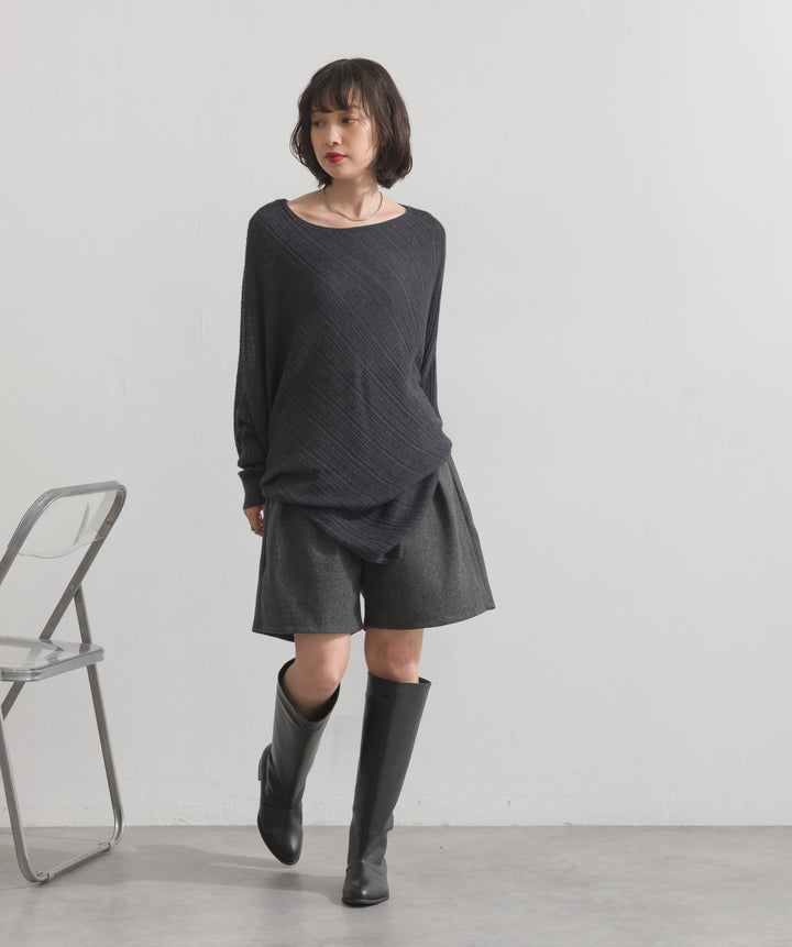 アシンメトリーヘムドルマンプルオーバー