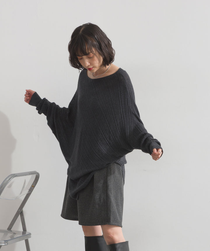 アシンメトリーヘムドルマンプルオーバー