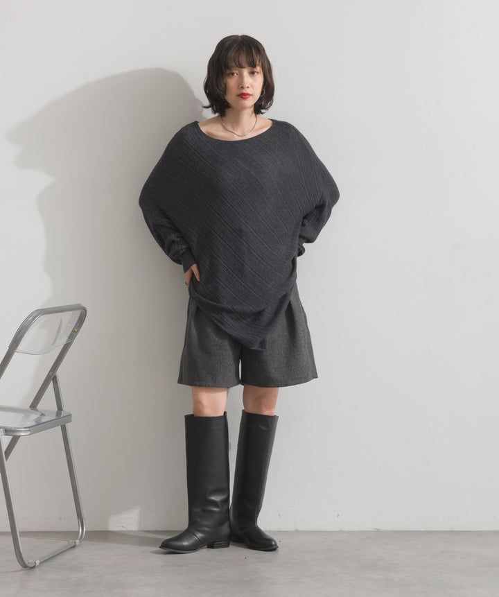 アシンメトリーヘムドルマンプルオーバー