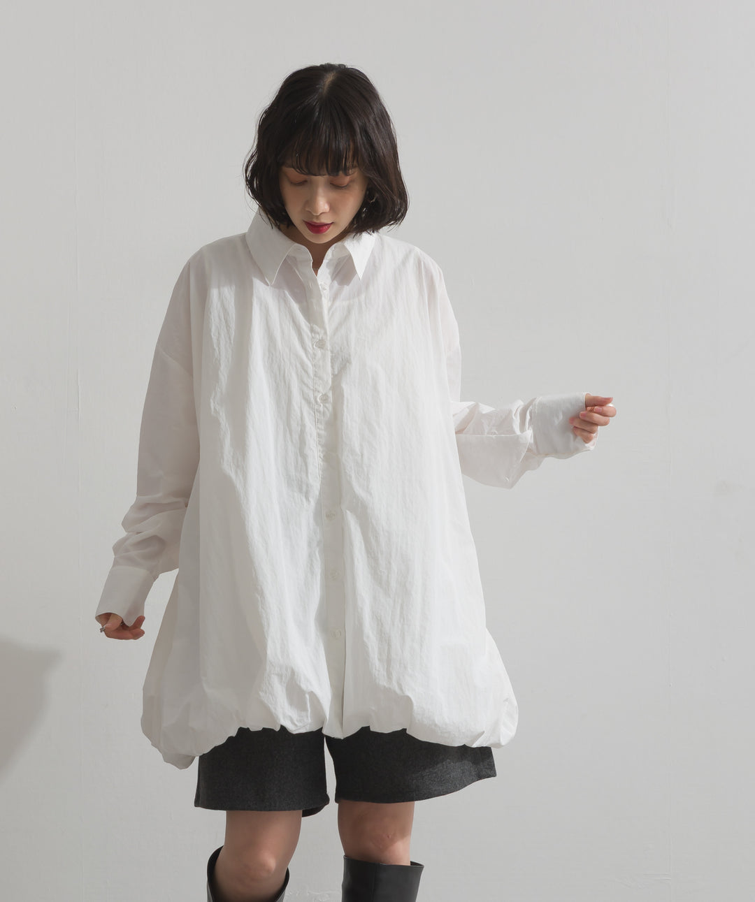 ナイロンタフタバルーンシャツ