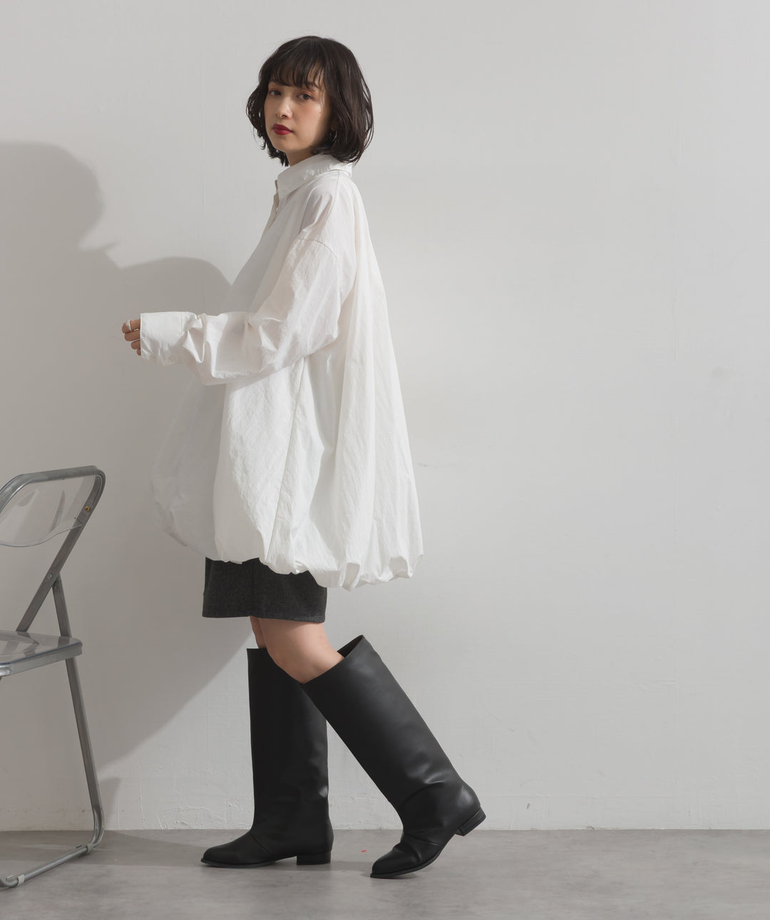 ナイロンタフタバルーンシャツ