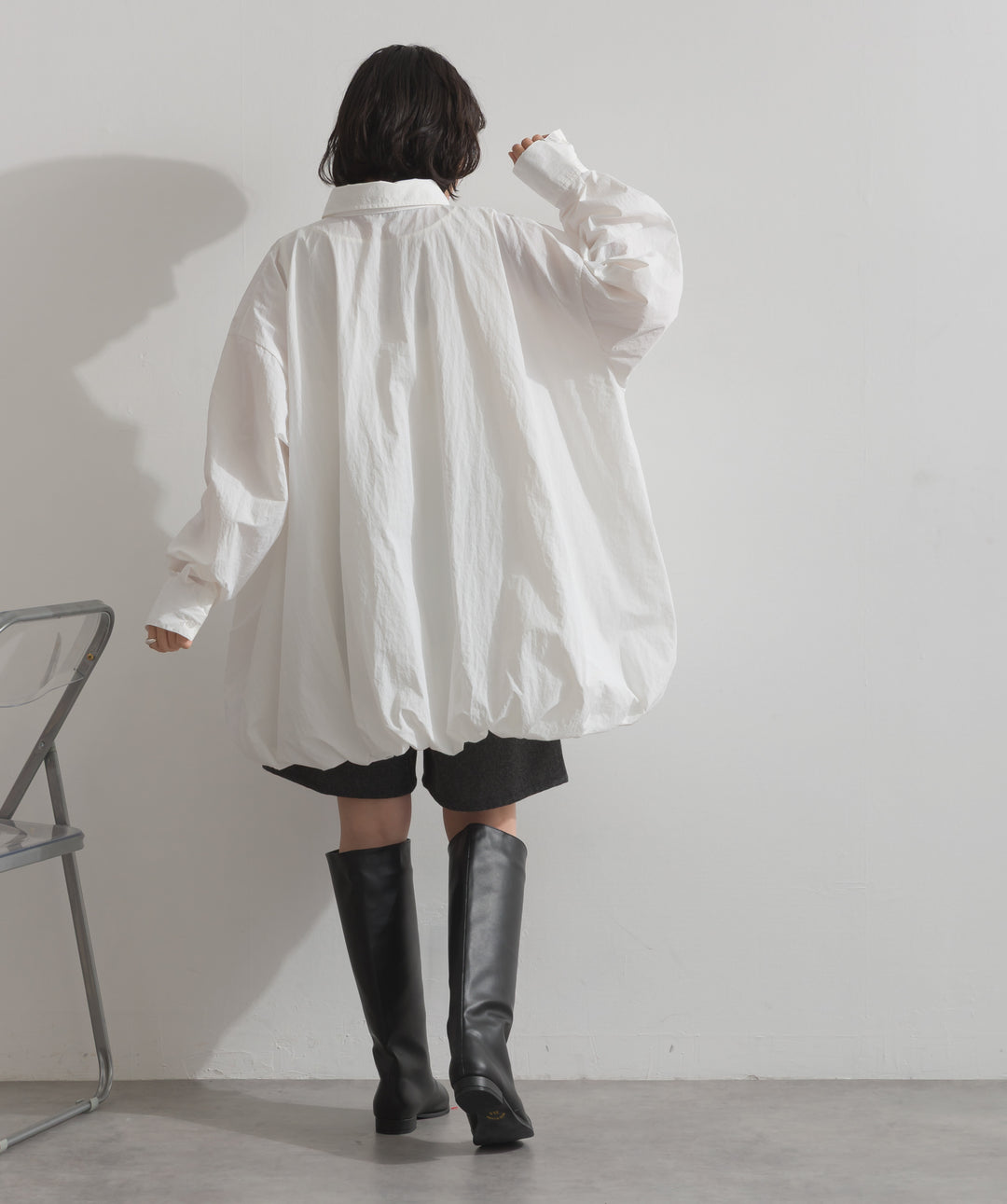 ナイロンタフタバルーンシャツ