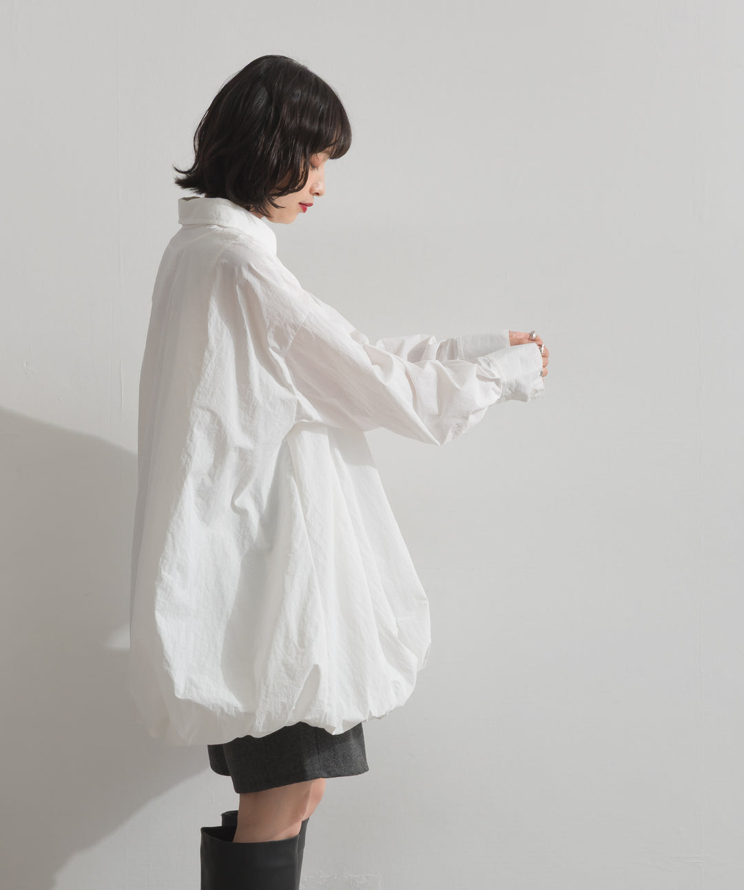 ナイロンタフタバルーンシャツ