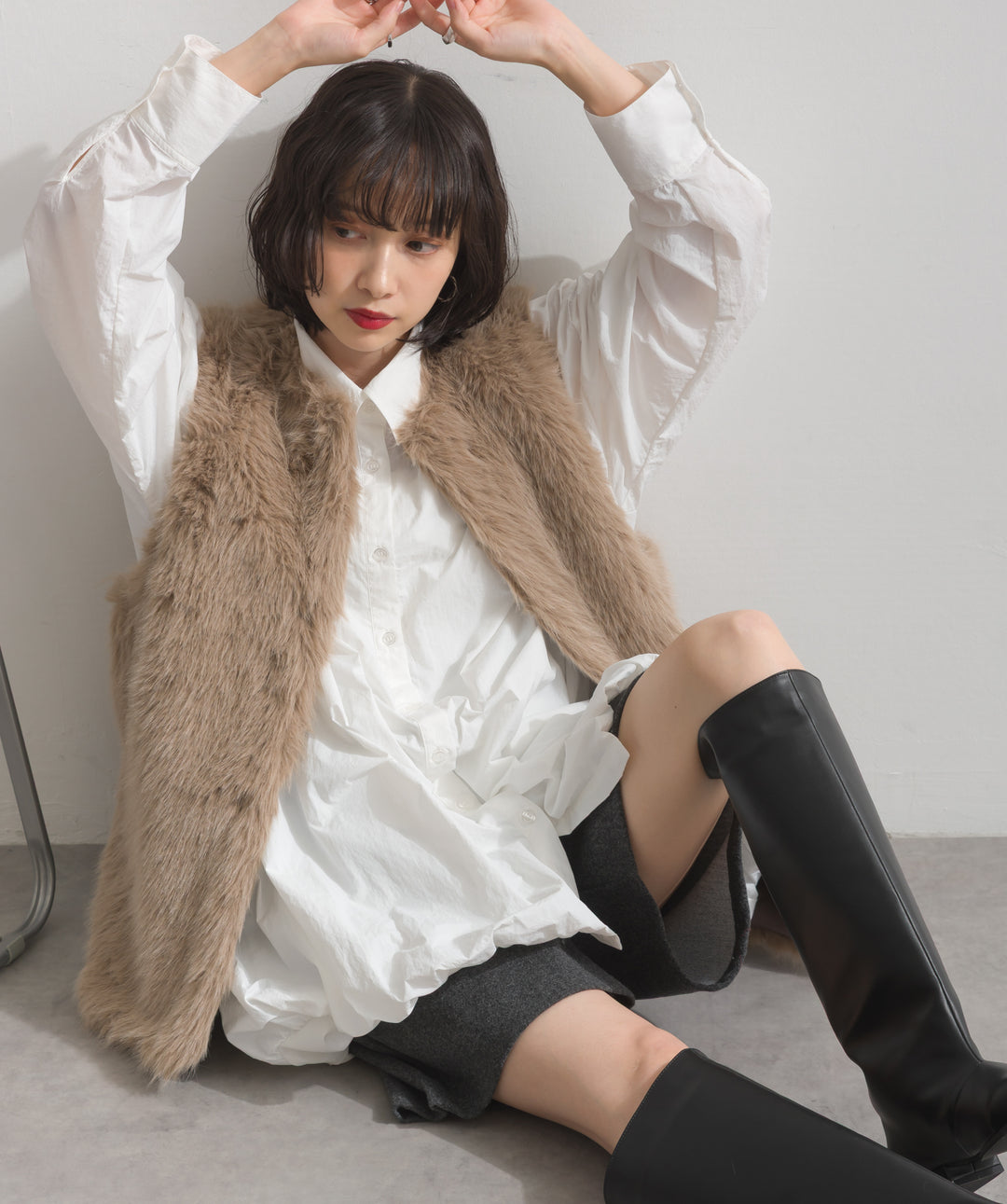 ナイロンタフタバルーンシャツ