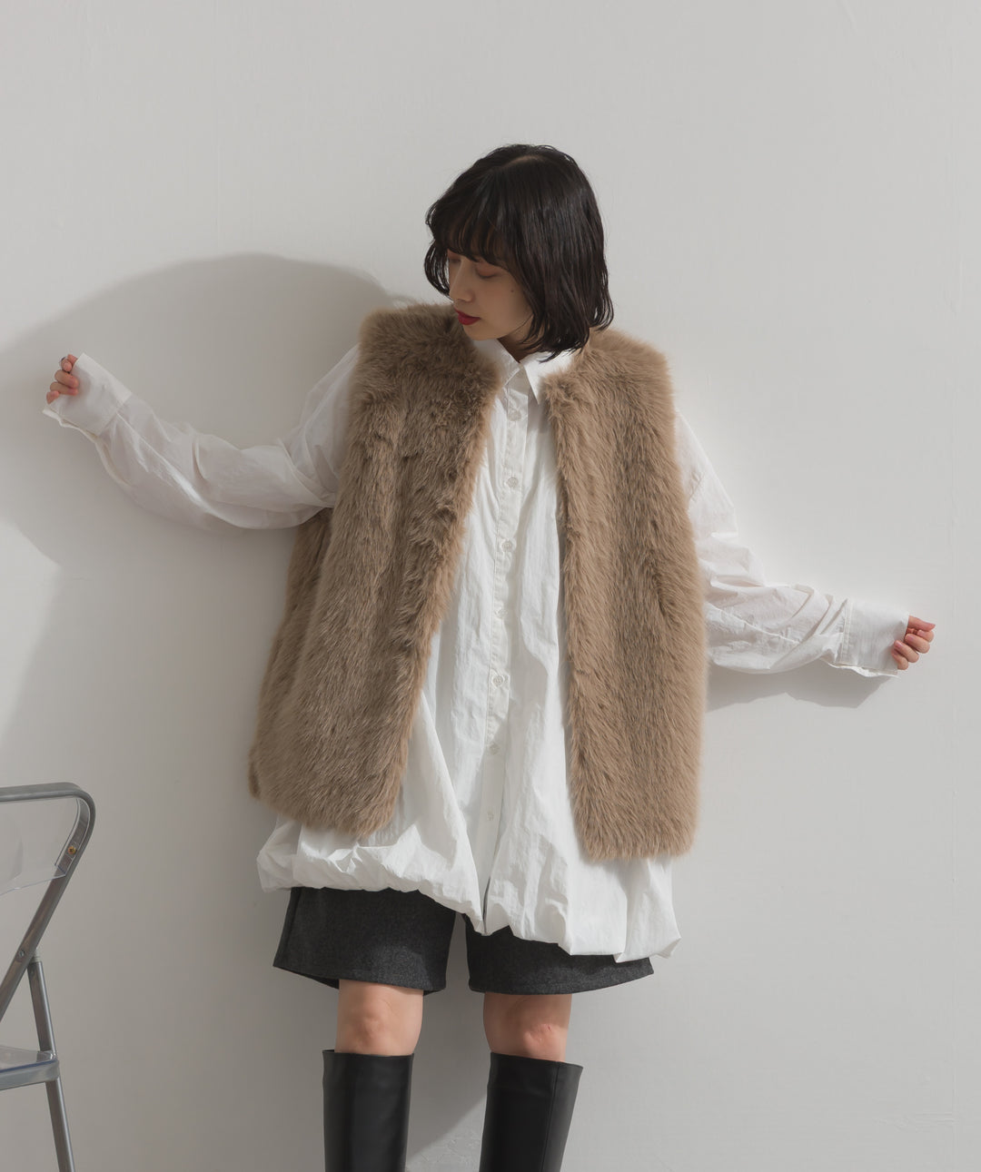 シャギーファーベスト